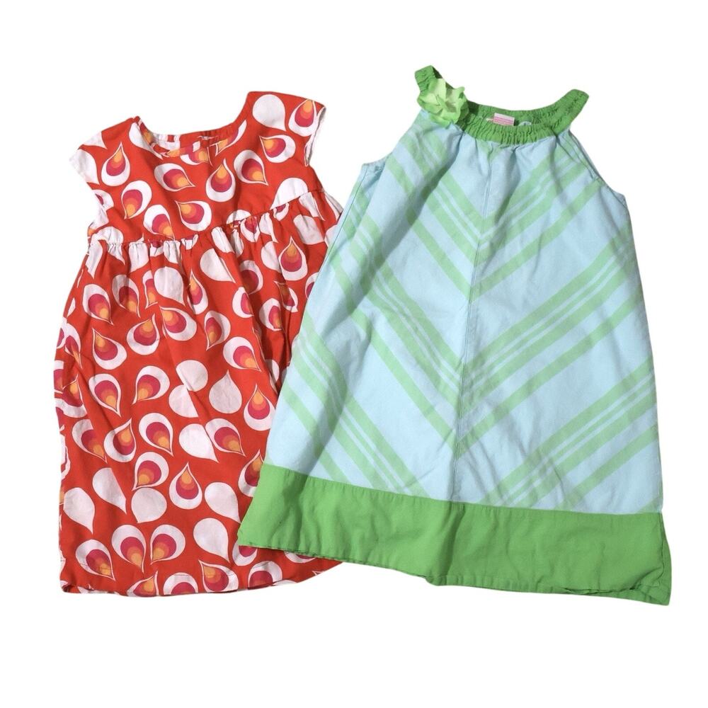 Old Navy & Oshkosh Colorful Red Blue Summer Toddler Dress Lot 5T Church Easter
